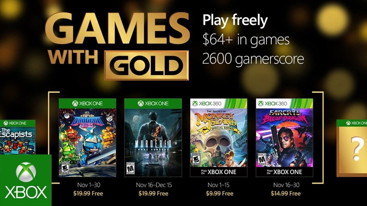 Estos son los juegos gratis para Noviembre en Xbox
