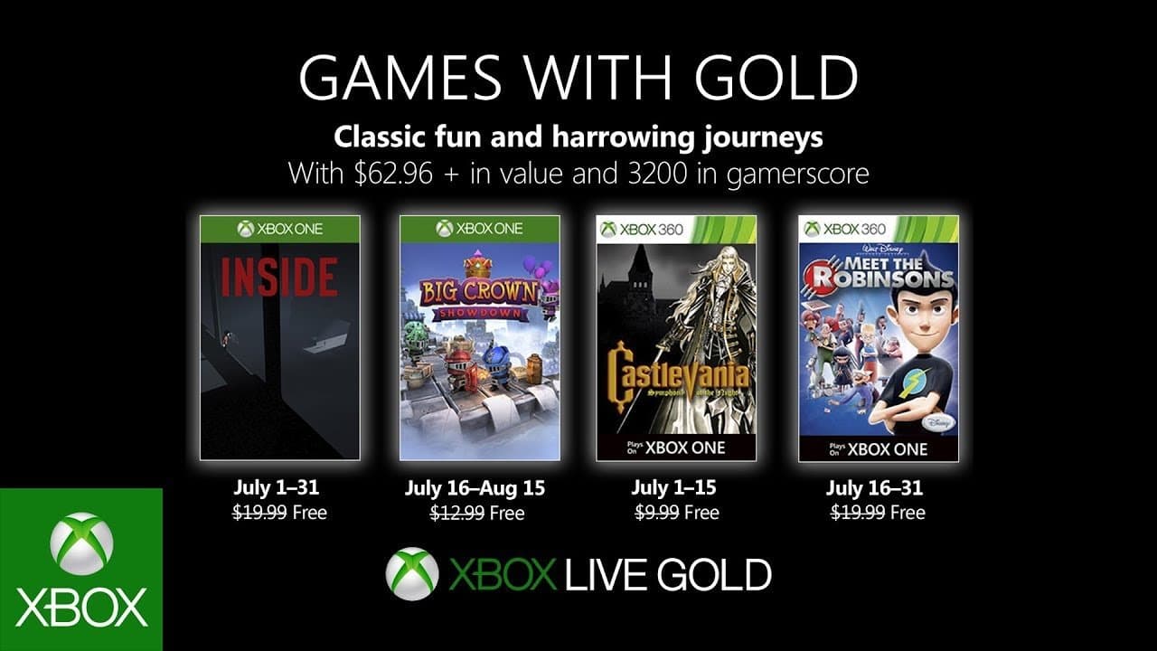 Estos son los Games with Gold de julio para xbox