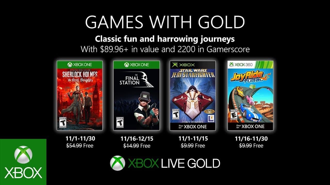 Estos son los juegos gratis de noviembre en Xbox