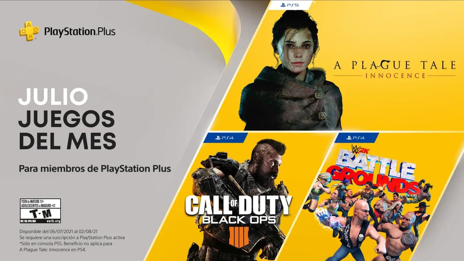Anunciado los juegos PlayStation Plus de julio 2021