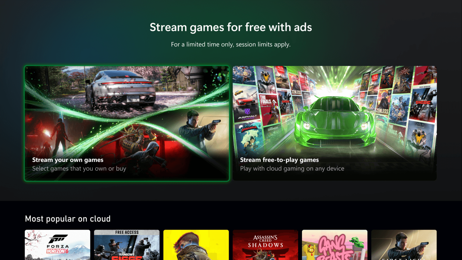 Xbox te dejará jugar en la nube gratis, pero primero tendrás que ver anuncios